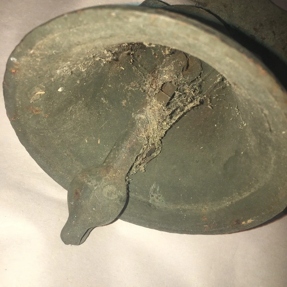 VINTAGE CAST IRON DOOR BELL WITH HORSE WALL MOUNT METAL Patina Needs String